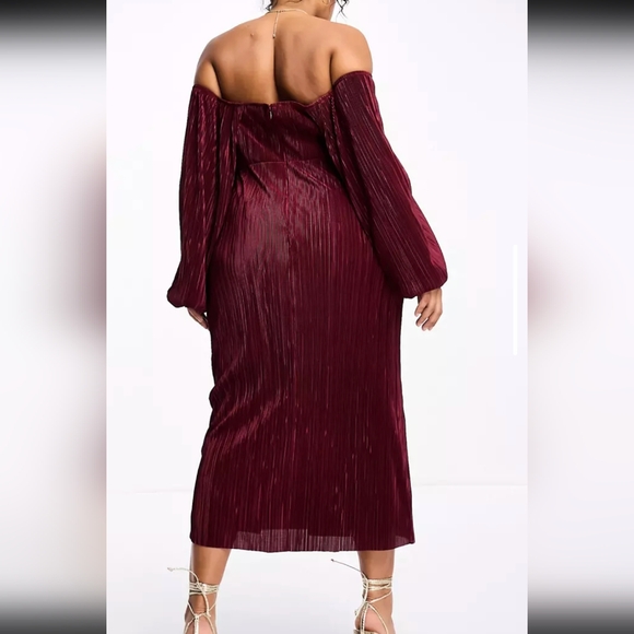 Also Curve plisse overlay midi dress - Picture 2 of 2